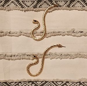 Gold snake earrings